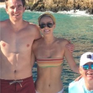 BOGO - Nude Bandeau Bikini Top w/ Rainbow Stripes S